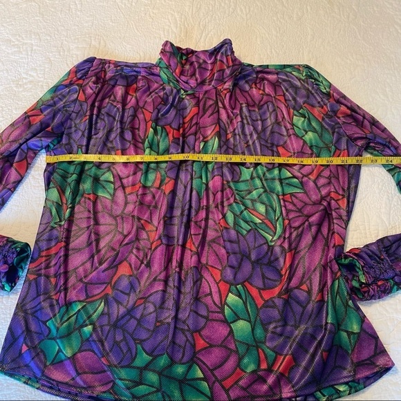 TESS Vintage Stained Glass High Neck Blouse - 8P - Picture 11 of 15